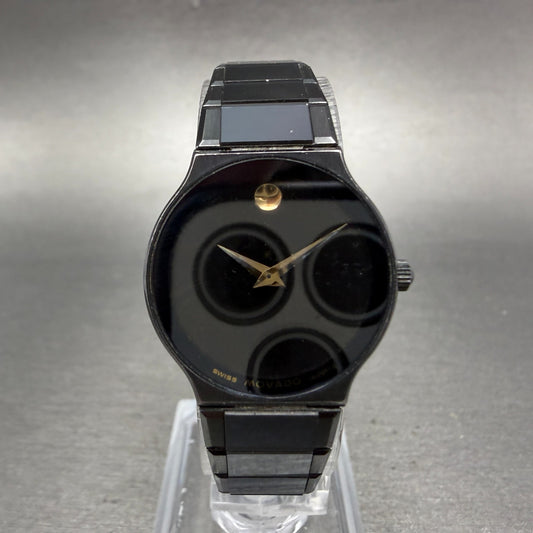 Movado Museum Watch Women 23mm Black Dial Black Tone Round 84-40-881-A PARTS0