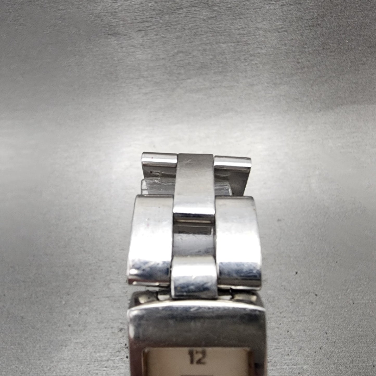 Coach Tank Watch Women 18mm White Dial Silver Tone Rectangle W040 New Battery4