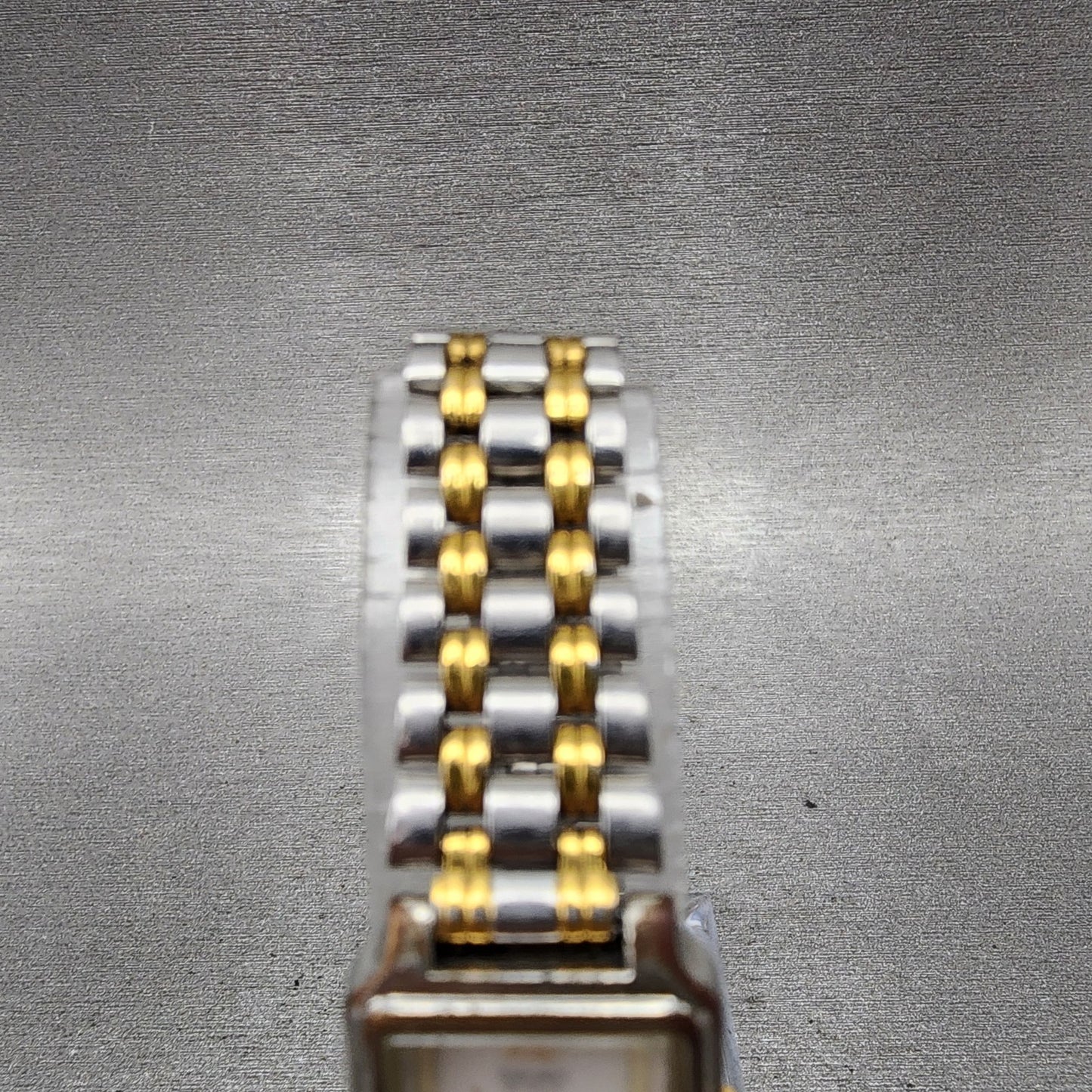 Seiko Tank Watch Women 18mm White Dial Two Tone Rectangle V4015129 New Battery4