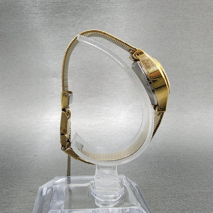 Seiko Watch Women 22mm Champagne Dial Gold Tone Oval Manual 11047140 Runs8