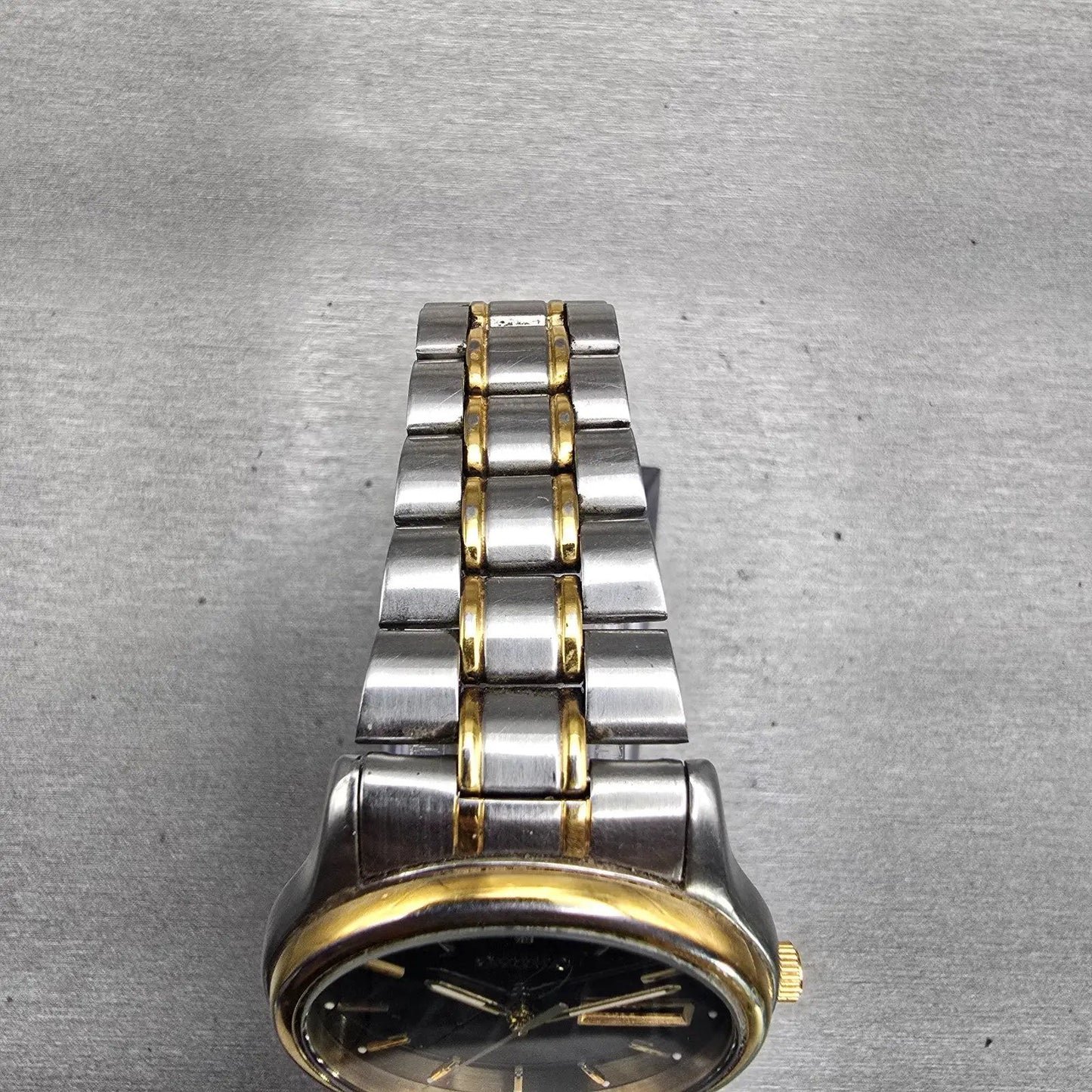 Seiko Sports 50 Watch Men 37mm Black Dial Two Tone Daydate 7N43-9A00 New Battery4