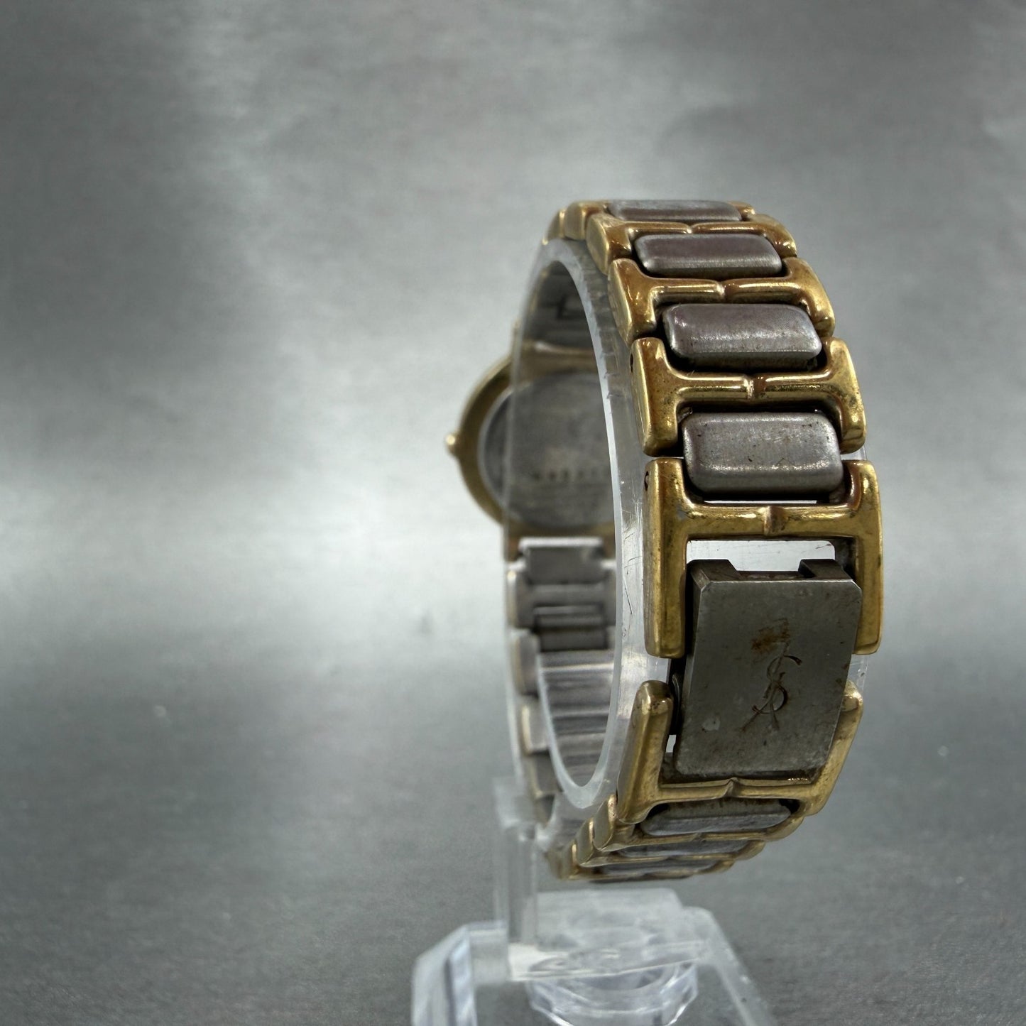 Yves Saint Laurent Watch Women 24mm Blue Dial Two Tone Round 2200-229789 Newbat7
