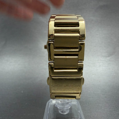Michael Kors Hartman Watch Women 38mm Pink Dial Gold Tone Round MK-3520 New Batt7