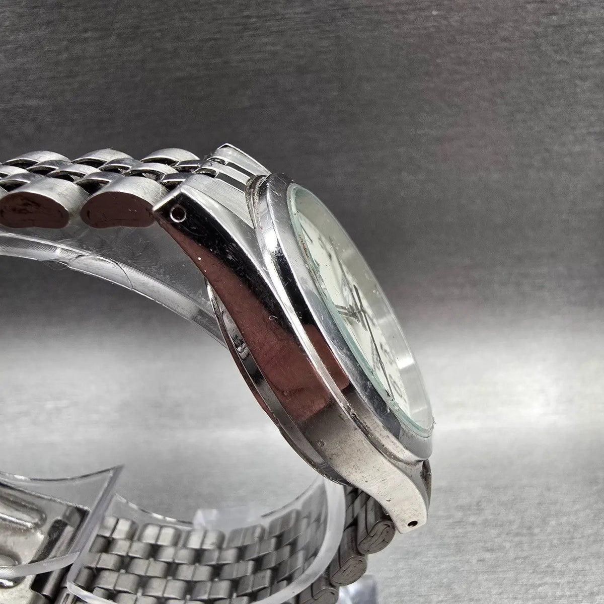 Seiko Alba Watch Men 35mm Luminous Dial Silver Tone Daydate 7N33-K002 New Batt3
