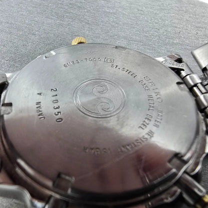 Seiko Sports 150 Chronograph Watch Men 44mm White Dial Two Tone 6M23-7000 PARTS!11