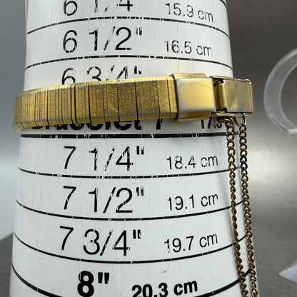 Seiko Tank Watch Women 12mm Champagne Dial Gold Tone 2e20-6259 New Battery JKBK810