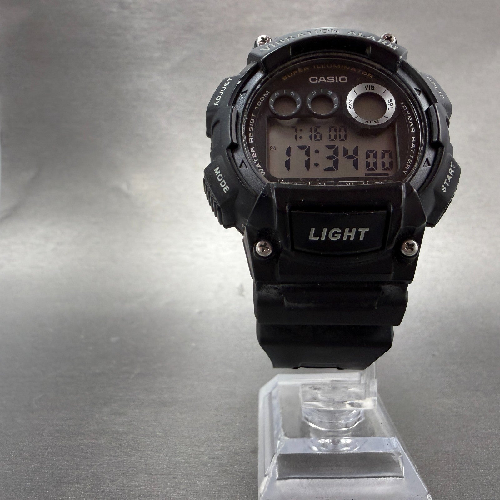 Casio W-735H Watch Men 45mm Digital Black Vibration Alarm Chrono New Battery PTY5