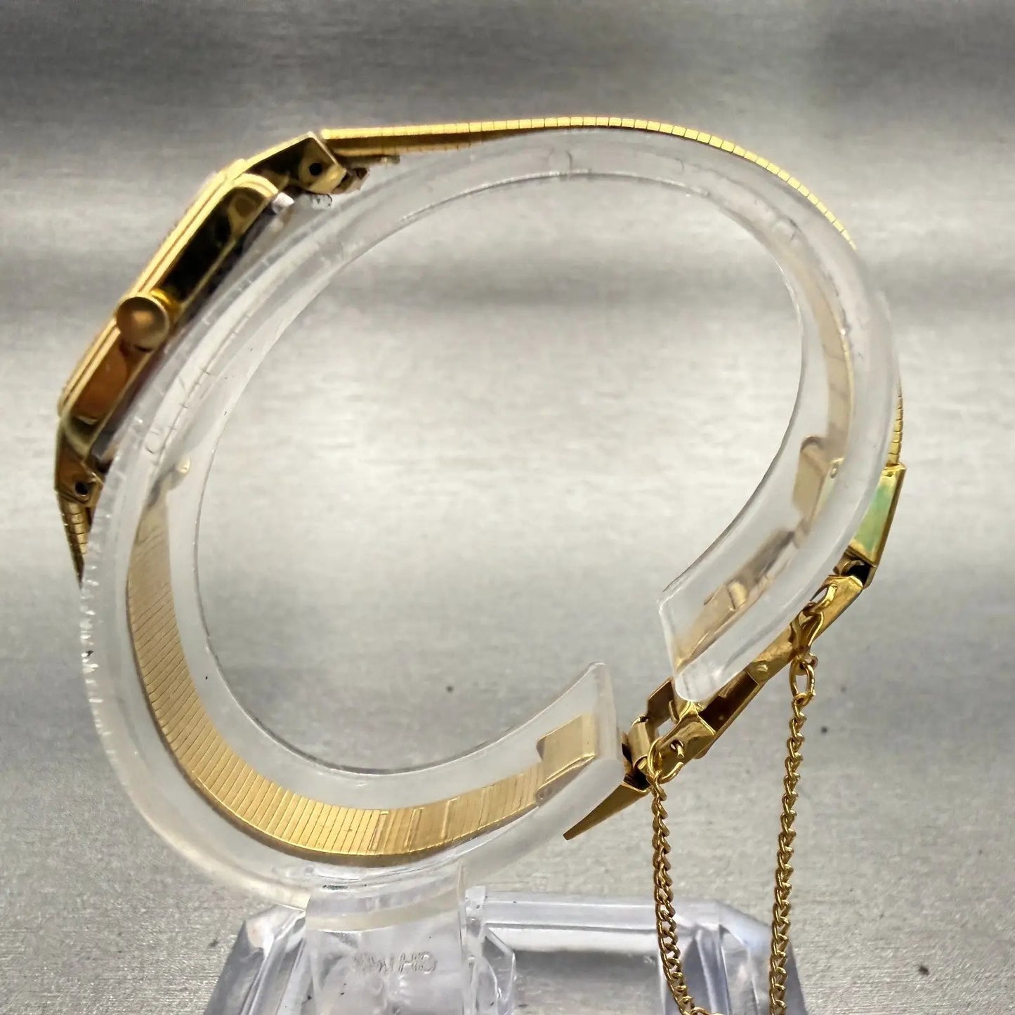 Seiko Watch Women 13mm Champagne Dial Gold Tone Rectangle 2E20-5019 New Battery6
