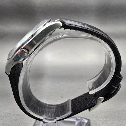 Seiko Watch Men 37mm Black Dial Silver Tone Daydate Round 7N43-9070 New Battery6