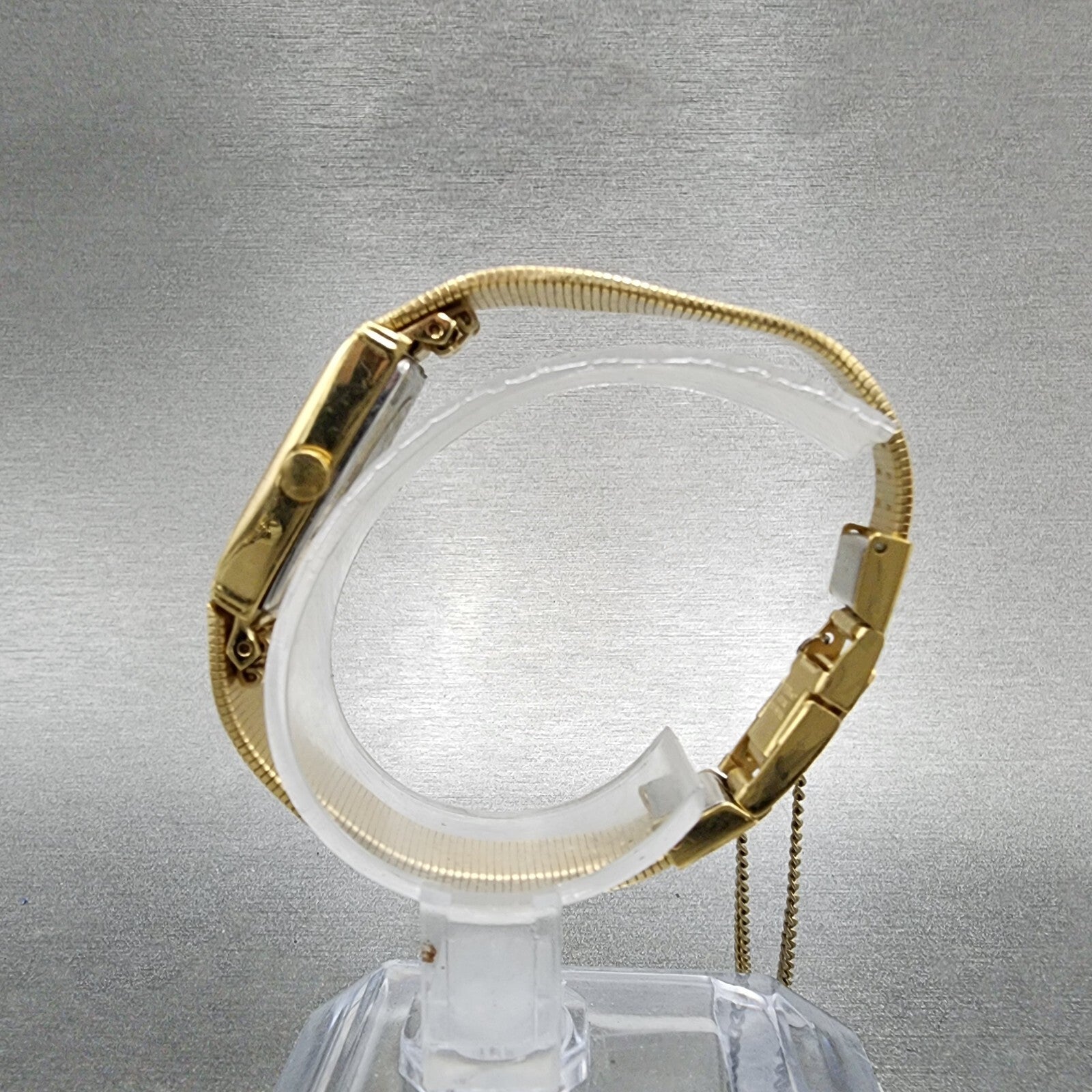 Seiko Watch Women 13mm Gold Dial Gold Tone Rectangle 13206079 New Battery6