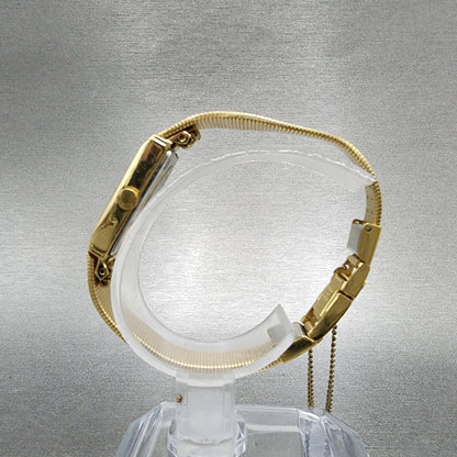 Seiko Watch Women 13mm Gold Dial Gold Tone Rectangle 13206079 New Battery6