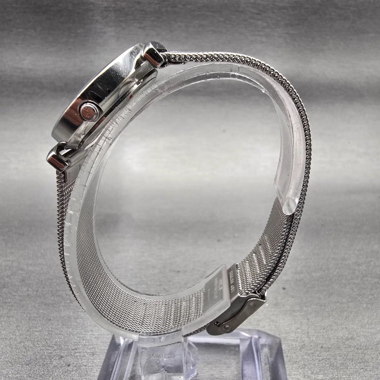Skagen Watch Women 25mm Silver Dial Silver Tone Round 107SGSC New Battery Mesh L6