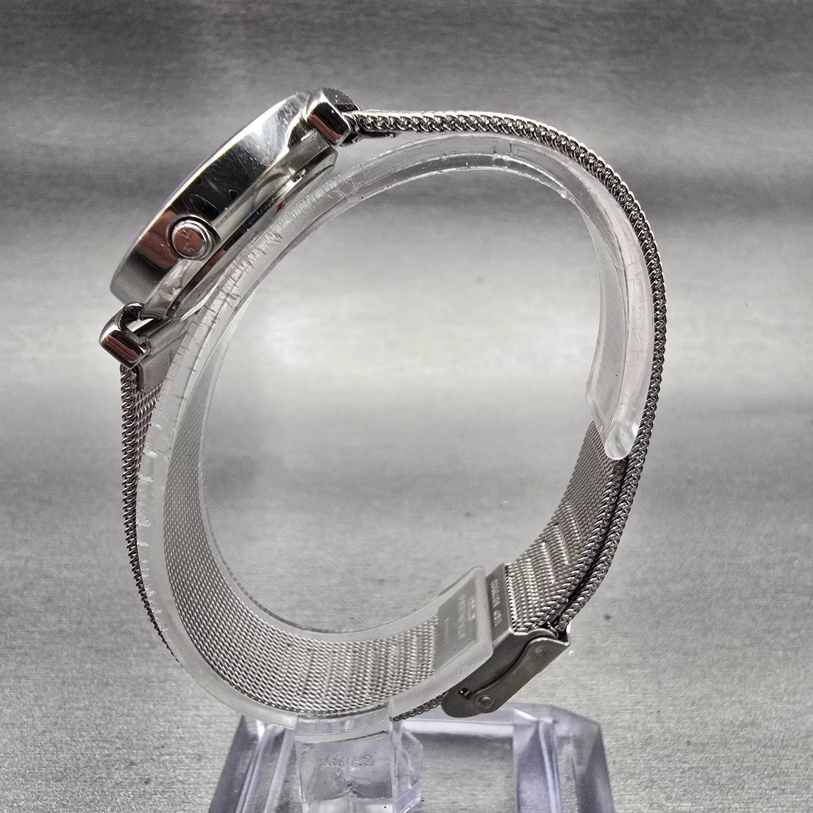 Skagen Watch Women 25mm Silver Dial Silver Tone Round 107SGSC New Battery Mesh L6