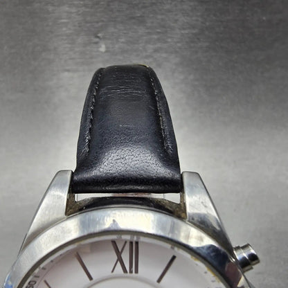 Fossil Chronograph Watch Women 36mm White Dial Silver Tone BQ3122 New Battery4