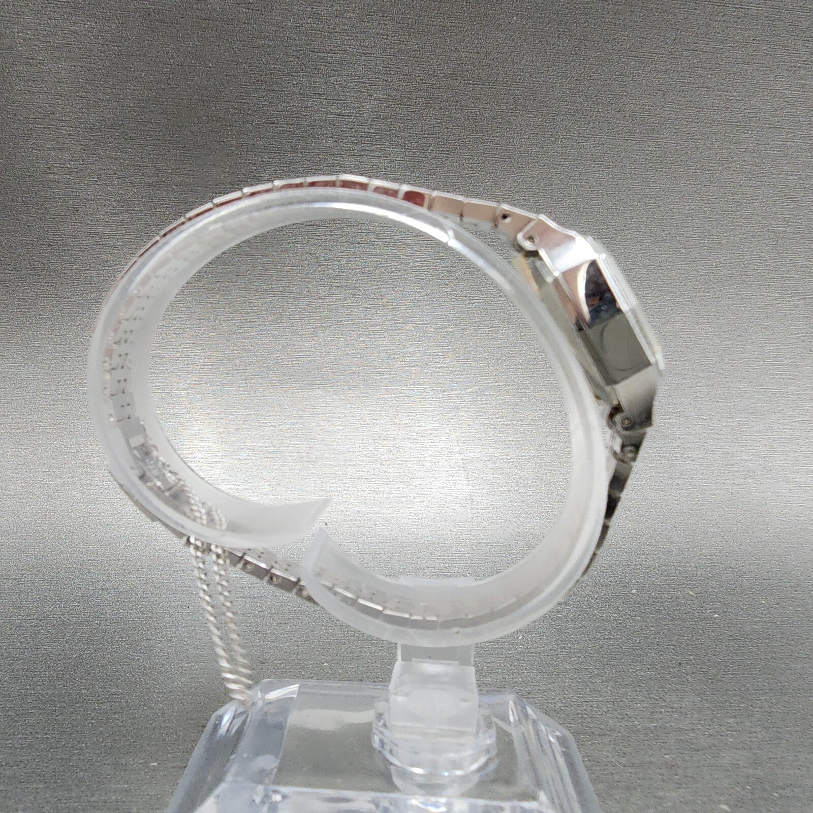Seiko Watch Women 19mm Blue Dial Silver Tone Rectangle Manual Wind Runs NOS13