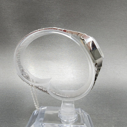 Seiko Watch Women 19mm Blue Dial Silver Tone Rectangle Manual Wind Runs NOS13