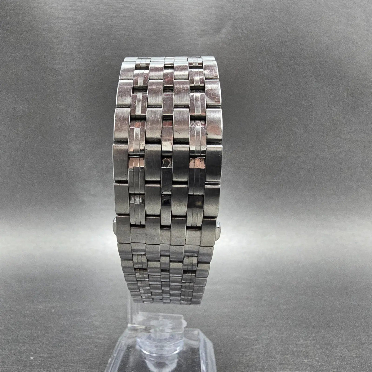 Citizen Eco-Drive Tank Watch Men 26mm Black Dial Steel Stiletto Rectangle Runs7