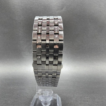 Citizen Eco-Drive Tank Watch Men 26mm Black Dial Steel Stiletto Rectangle Runs7