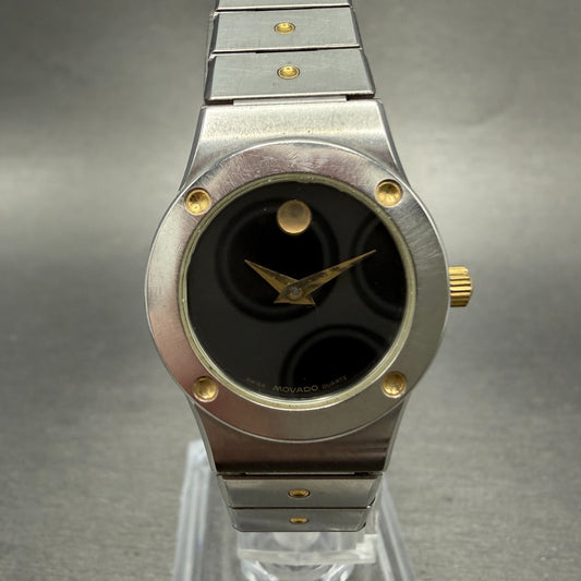 Movado Museum Watch Women 23mm Black Dial Two Tone 86.A1.836C New Battery0
