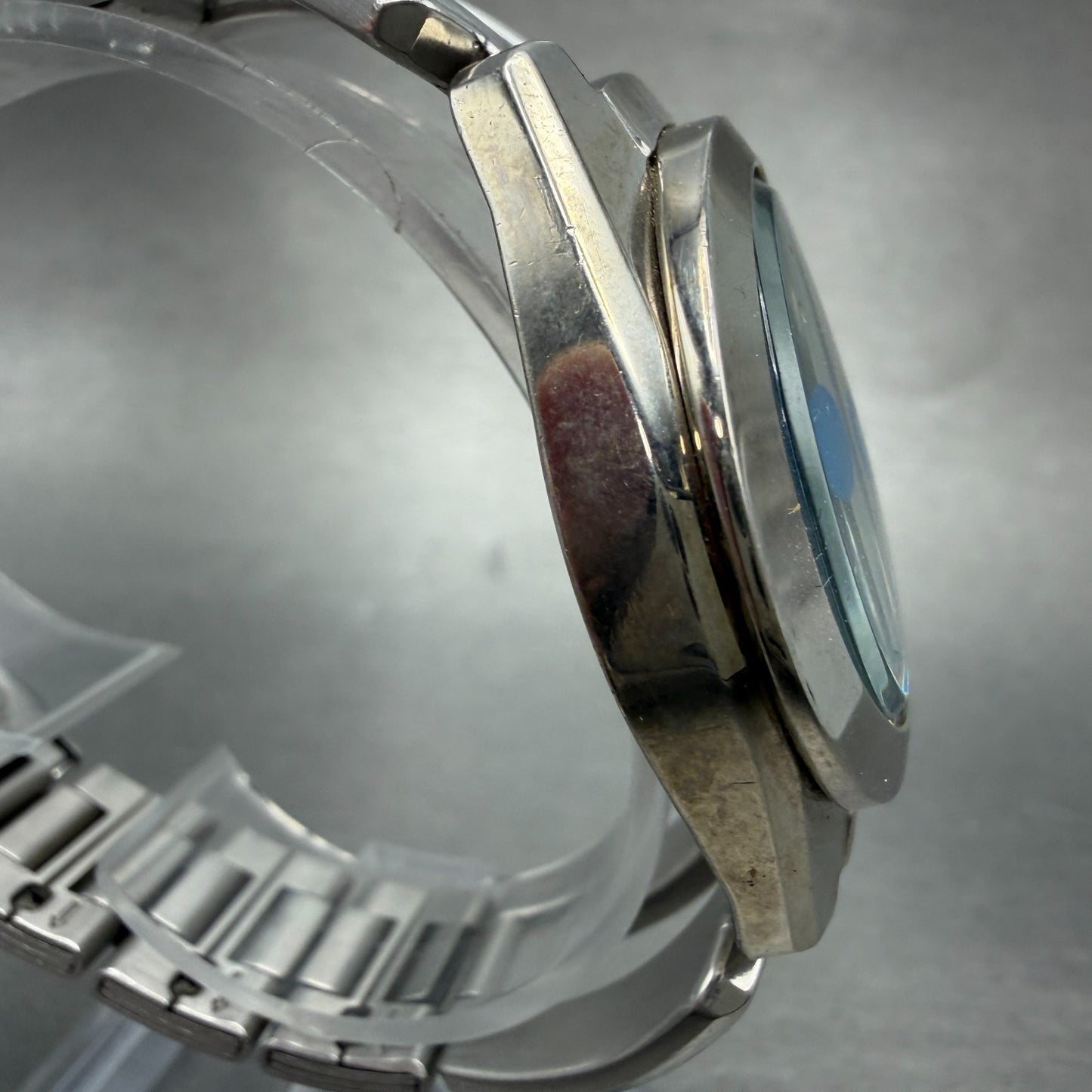 Seiko Alba AKA Watch Men 42mm Blue Dial Silver Tone Daydate V743-5a10 New Batt 33