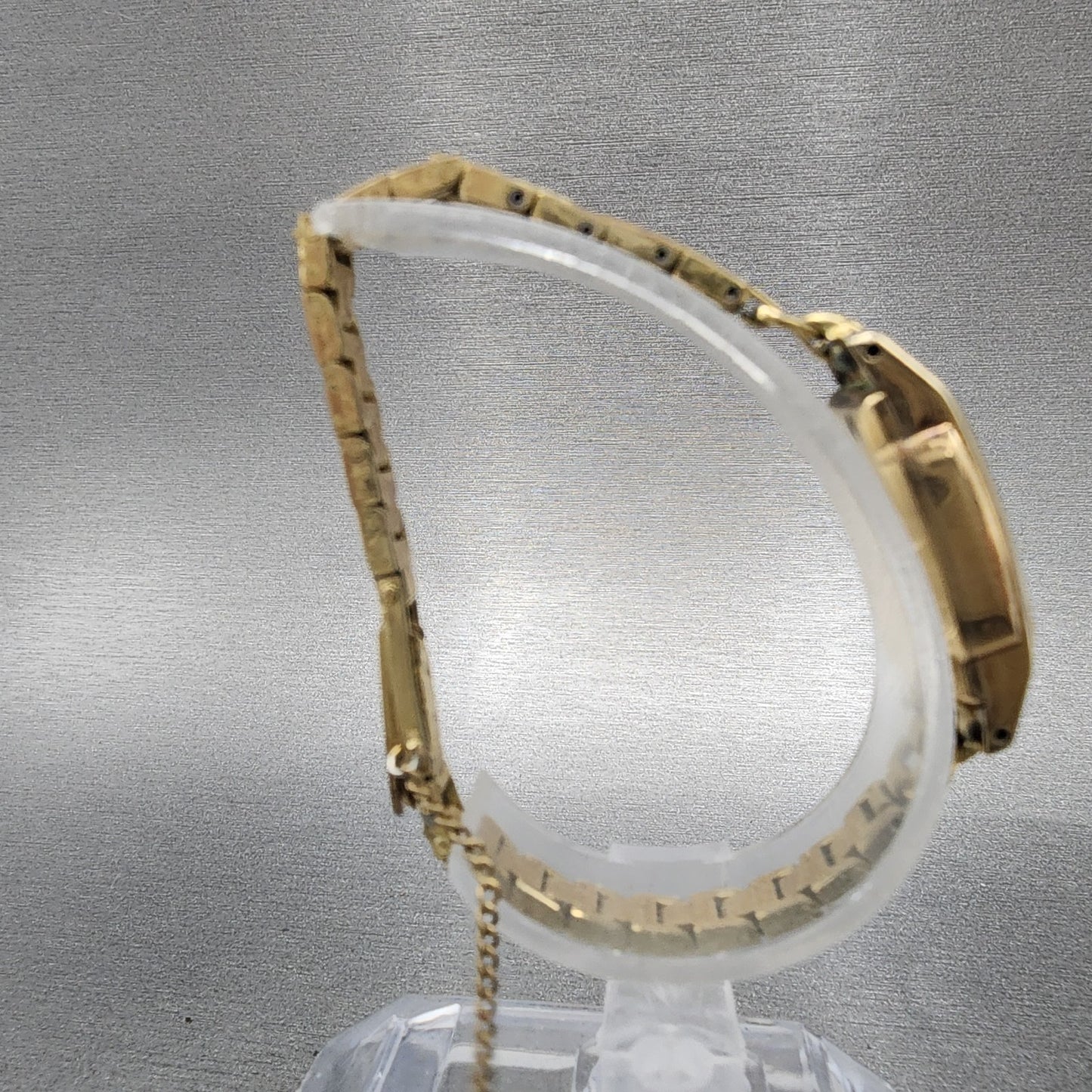 Seiko Solar Tank Watch Women 15mm Silver Dial Gold Filled Manual 532 Runs8