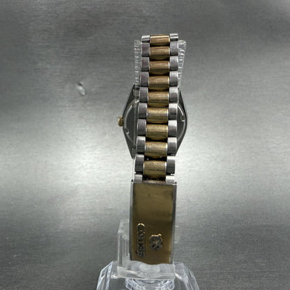 Seiko SQ Watch Women 25mm White Dial Two Tone Daydate 2626-0159 READ New Battery7