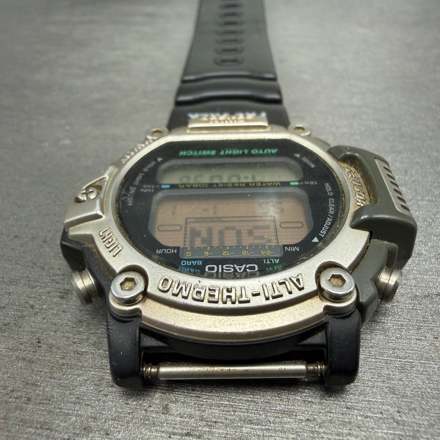 Casio Pro Trek PRT-30 Watch Men 47mm Digital Silver Alti Thermo READ!!! New Batt6