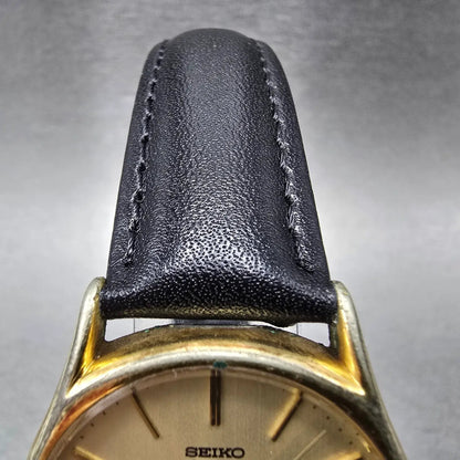 Seiko Watch Men 32mm Gold Dial Gold Tone Daydate Round 7123-7090 New Battery4