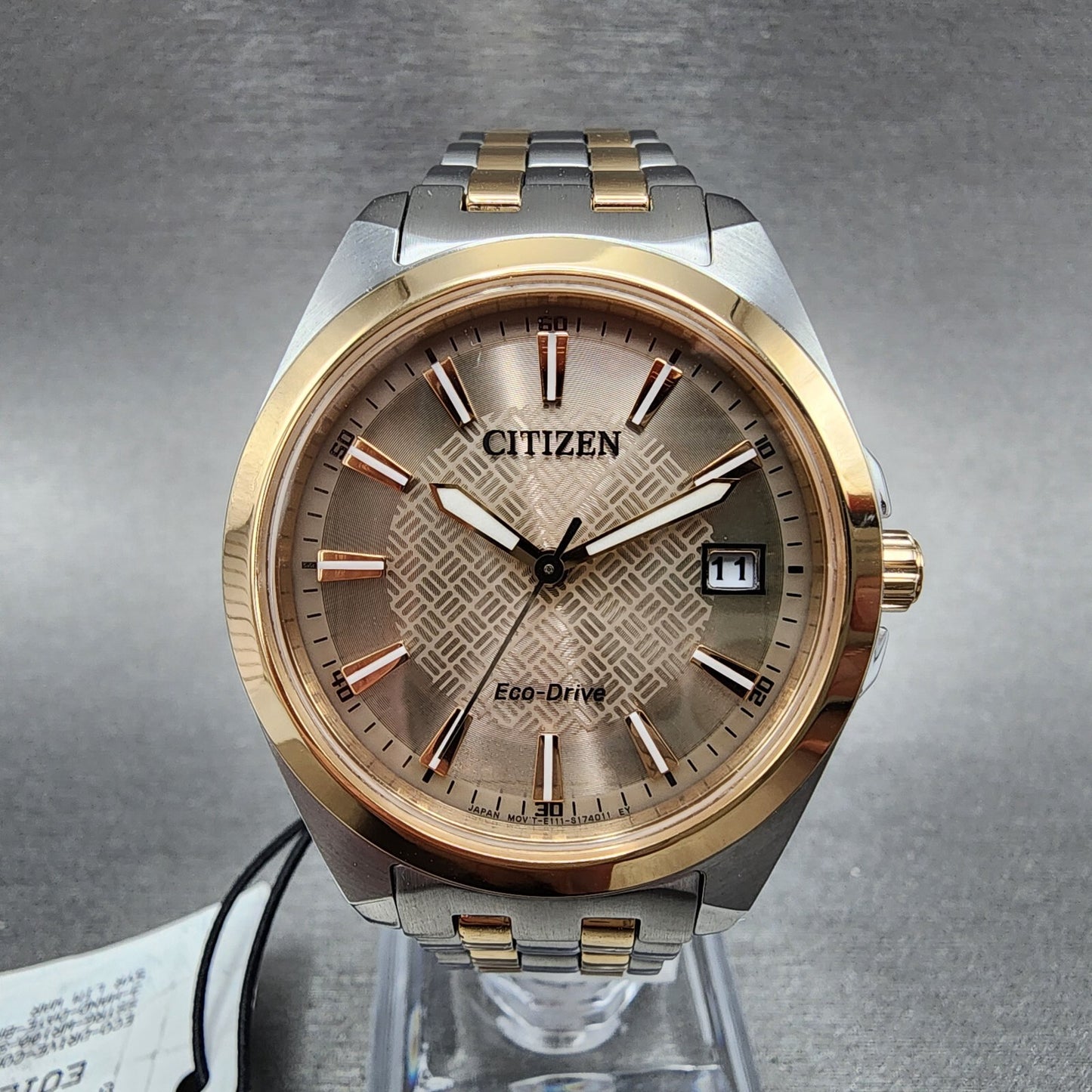 Citizen EcoDrive Peyton Watch Women Brown Dial Two Tone Date Bracelet E01226590