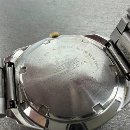 Orient Crystal Tri Star Watch Men 36mm White Dial Steel Date Round READ!! NewBat9