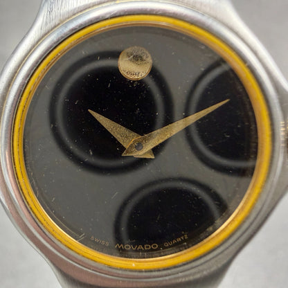 Movado Museum Watch Women 25mm Black Dial Two Tone Round 81.A1.827.2 New Battery1