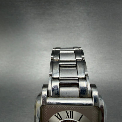 Raymond Weil Saxo Tank Watch Men 30mm Silver Dial Steel Date 9110 New Battery5