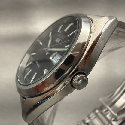 Seiko 5 Watch Men 37mm Black Dial Silver Tone Daydate Round 7S26-0060 Runs2