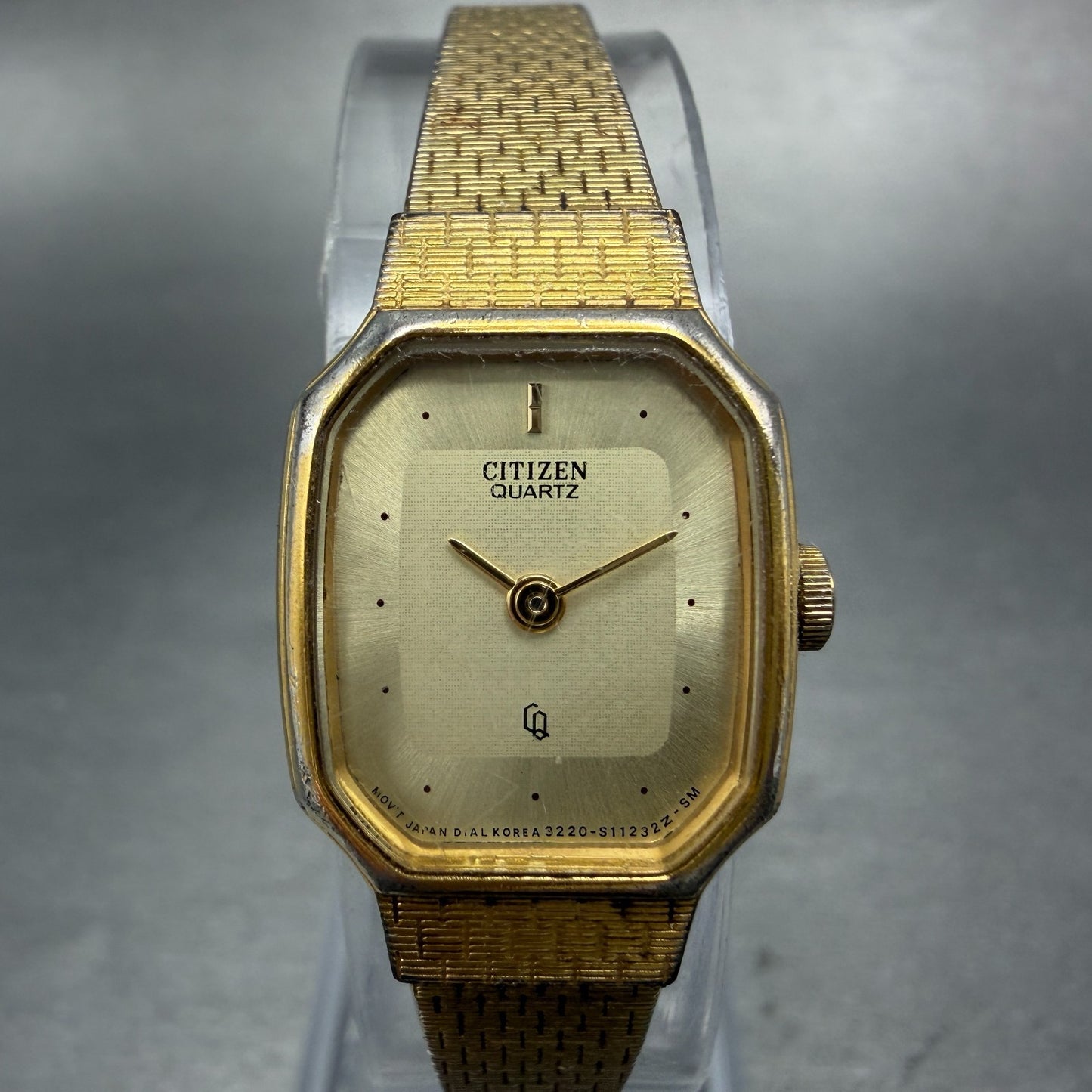 Citizen CQ Watch Women 17mm Champagne Dial Gold Tone 3220-S01795 New Battery0