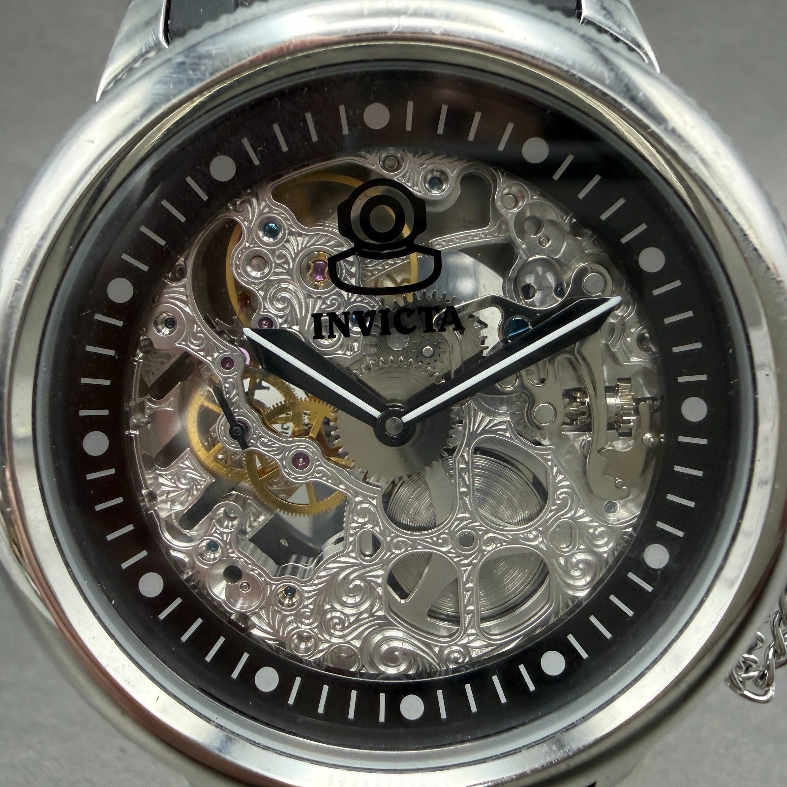 Invicta Russian Diver Watch Men 52mm Skeleton Dial Silver Tone Manual 1088 Runs1