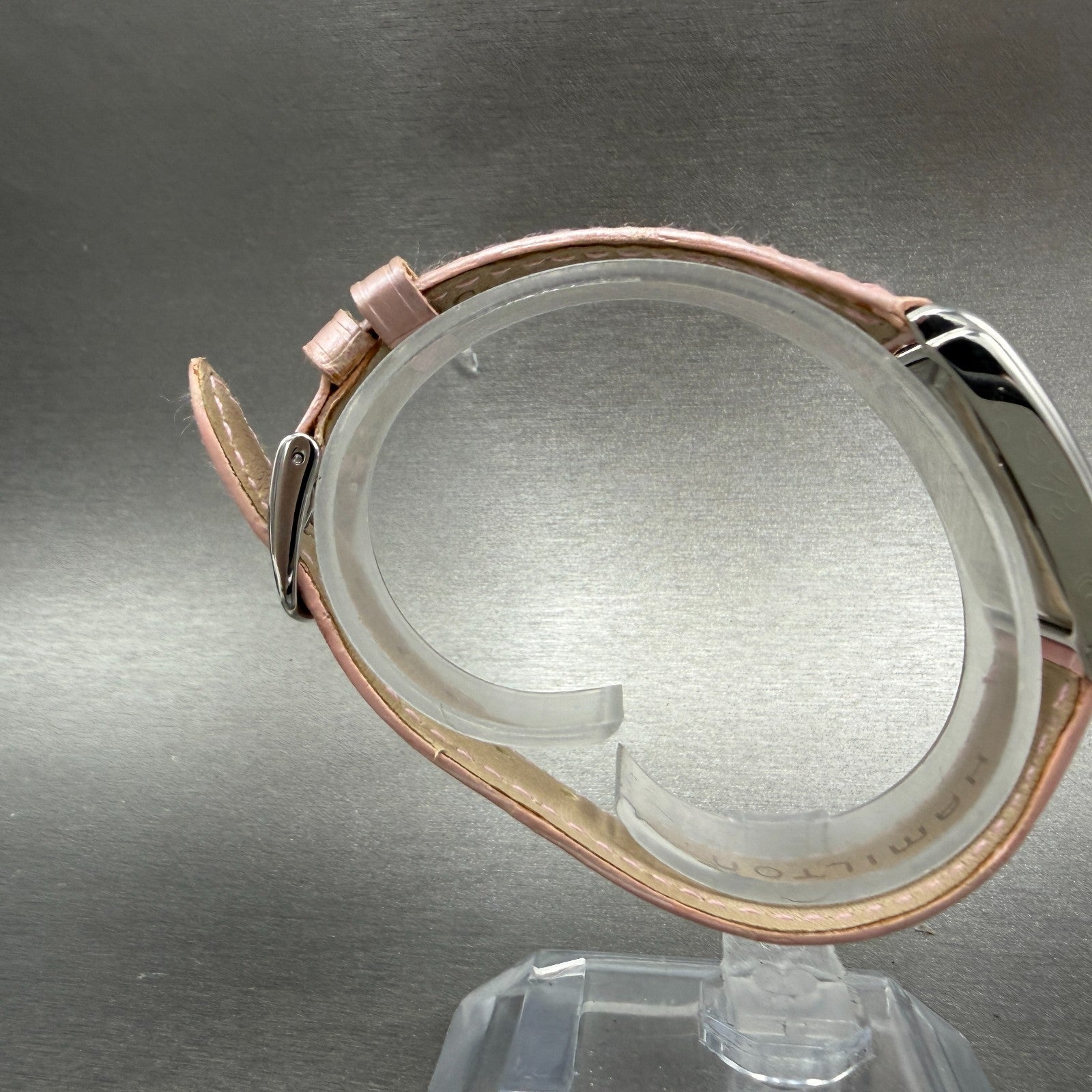 Hamilton Ardmore Watch Women 19mm Pink Dial Steel Rectangle H112110 New Battery9
