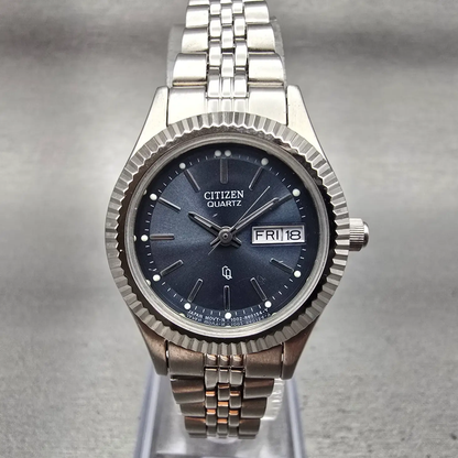 Citizen CQ Watch Women 25mm Gray Dial Silver Tone Daydate 1002-R15097 New Batt0