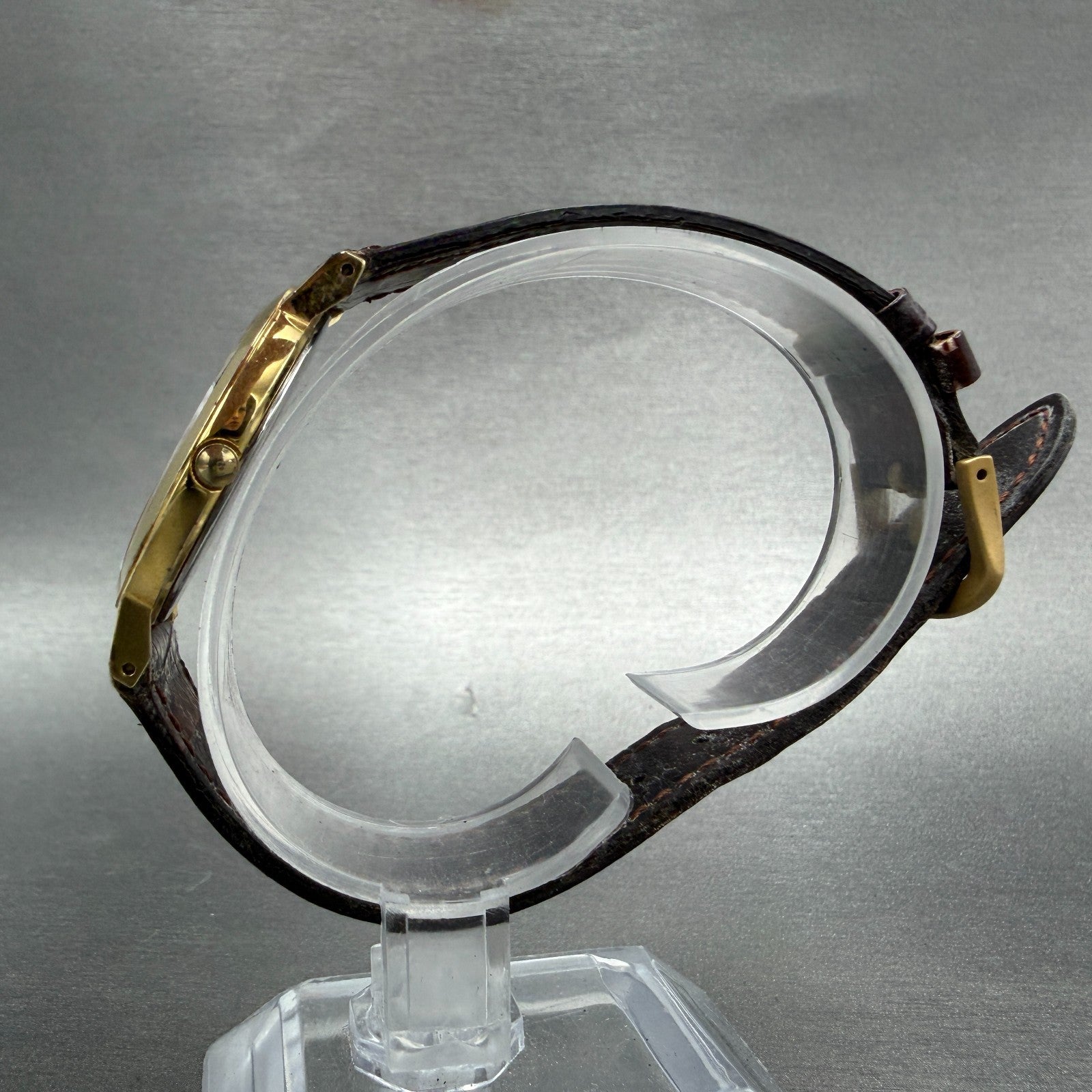 Orient Lisblank Watch Women 31m Gold Dial Gold Tone Round Leather New Battery6