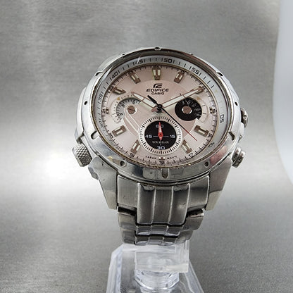 Casio Edifice Chronogrpah Watch Men 46mm White Dial Steel Round EF535DJ New Bat5