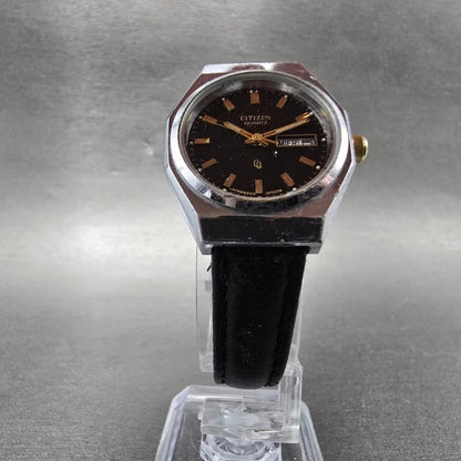 Citizen CQ Watch Women 26mm Black Dial Silver Tone Daydate 6000-072936 New Batt5