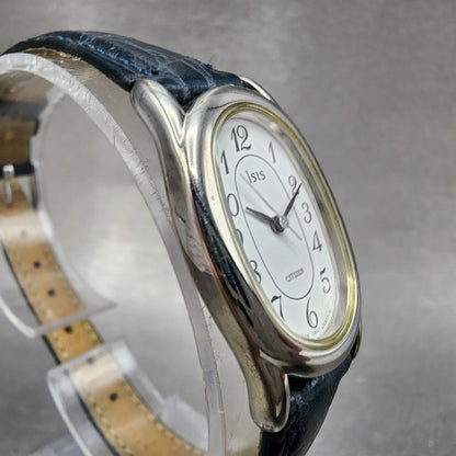 Citizen ISis Watch Women 20mm White Dial Silver Tone Oval 5930-L11825 New Batt