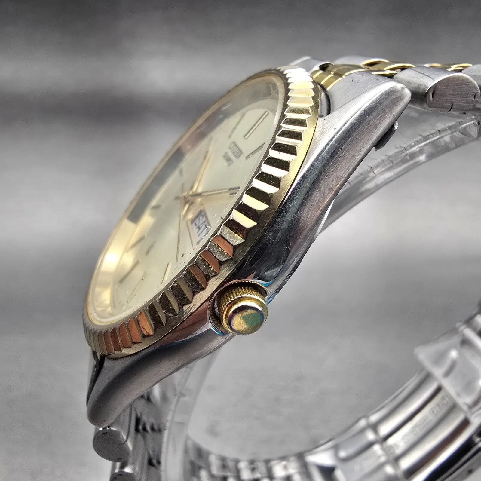 Citizen President Watch Men 35mm Champagne Dial Two Tone Daydate New Battery2