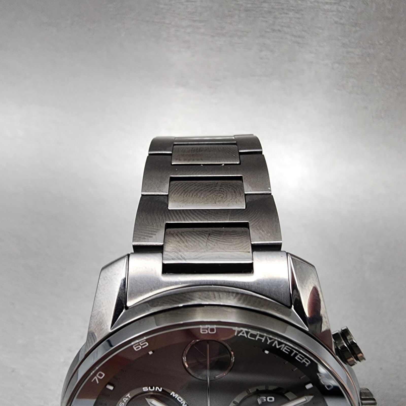 Movado Bold Verso Chronograph Watch Men 44mm Black Dial Black Tone Date 36008674