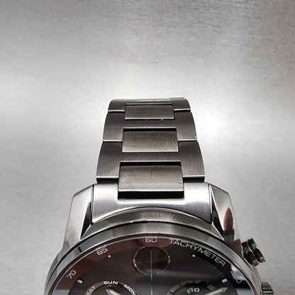 Movado Bold Verso Chronograph Watch Men 44mm Black Dial Black Tone Date 36008674