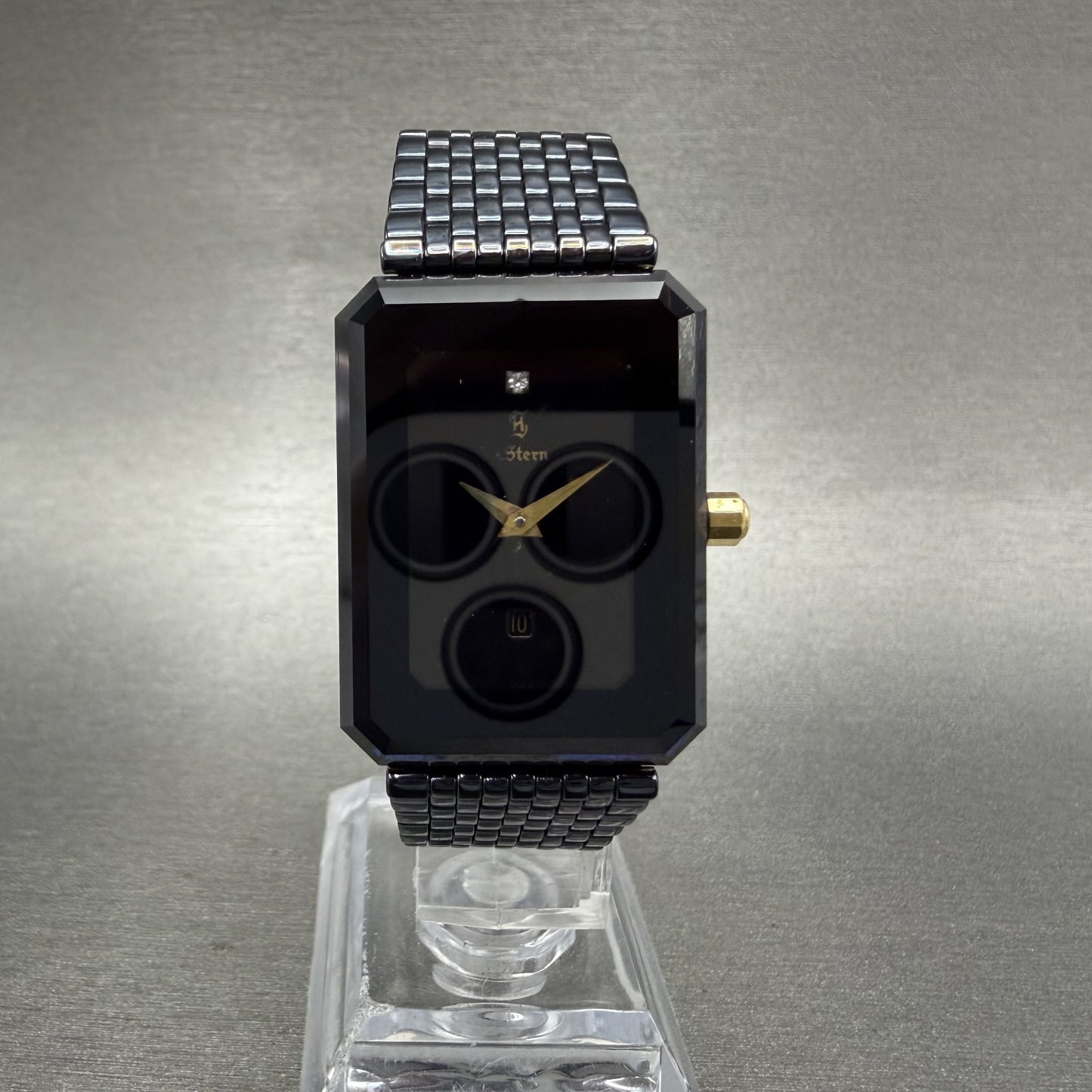 H. Stern Safira Watch Women 24mm Blue Dial Blue Tone Rectangle New Battery0