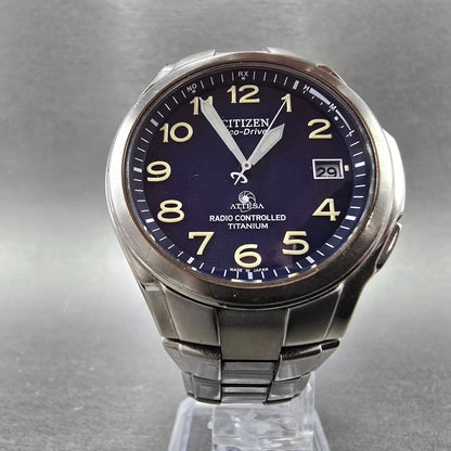 Citizen Eco-Drive Attesa Watch Men 38mm Black Dial Titanium H410-T003788 PARTS!15