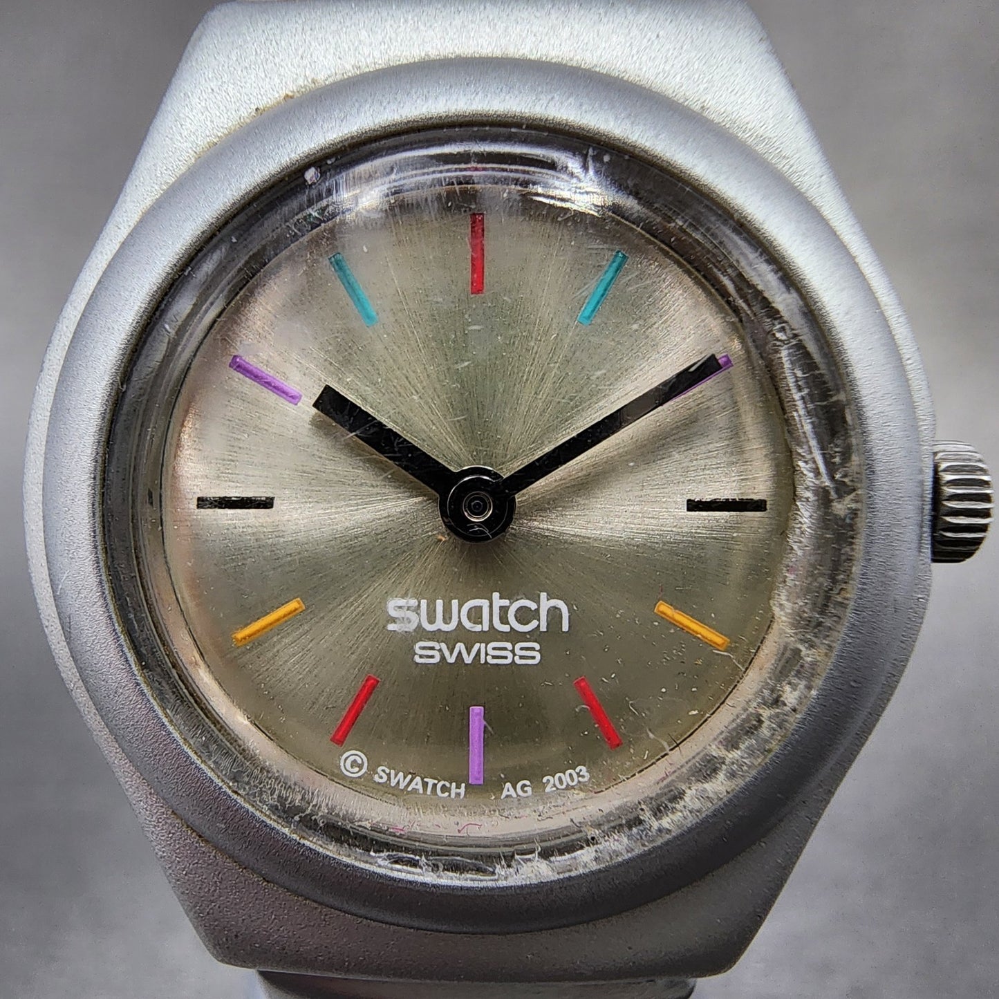 Swatch Irony Filamento Watch Women 25mm Silver Dial Silver Tone Round New Batt2