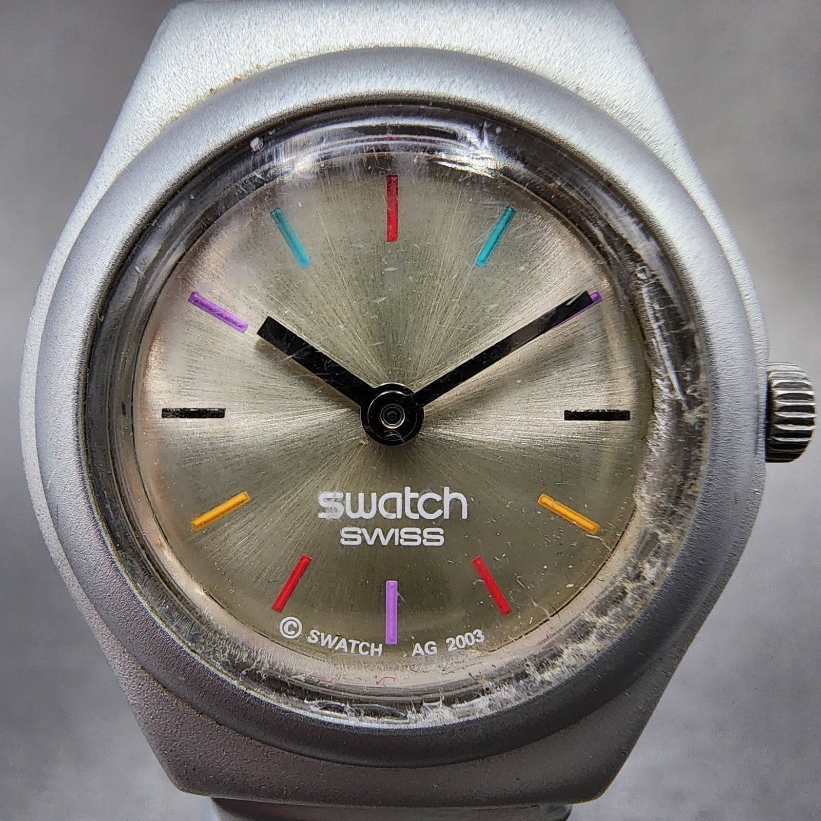 Swatch Irony Filamento Watch Women 25mm Silver Dial Silver Tone Round New Batt2