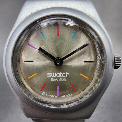 Swatch Irony Filamento Watch Women 25mm Silver Dial Silver Tone Round New Batt2