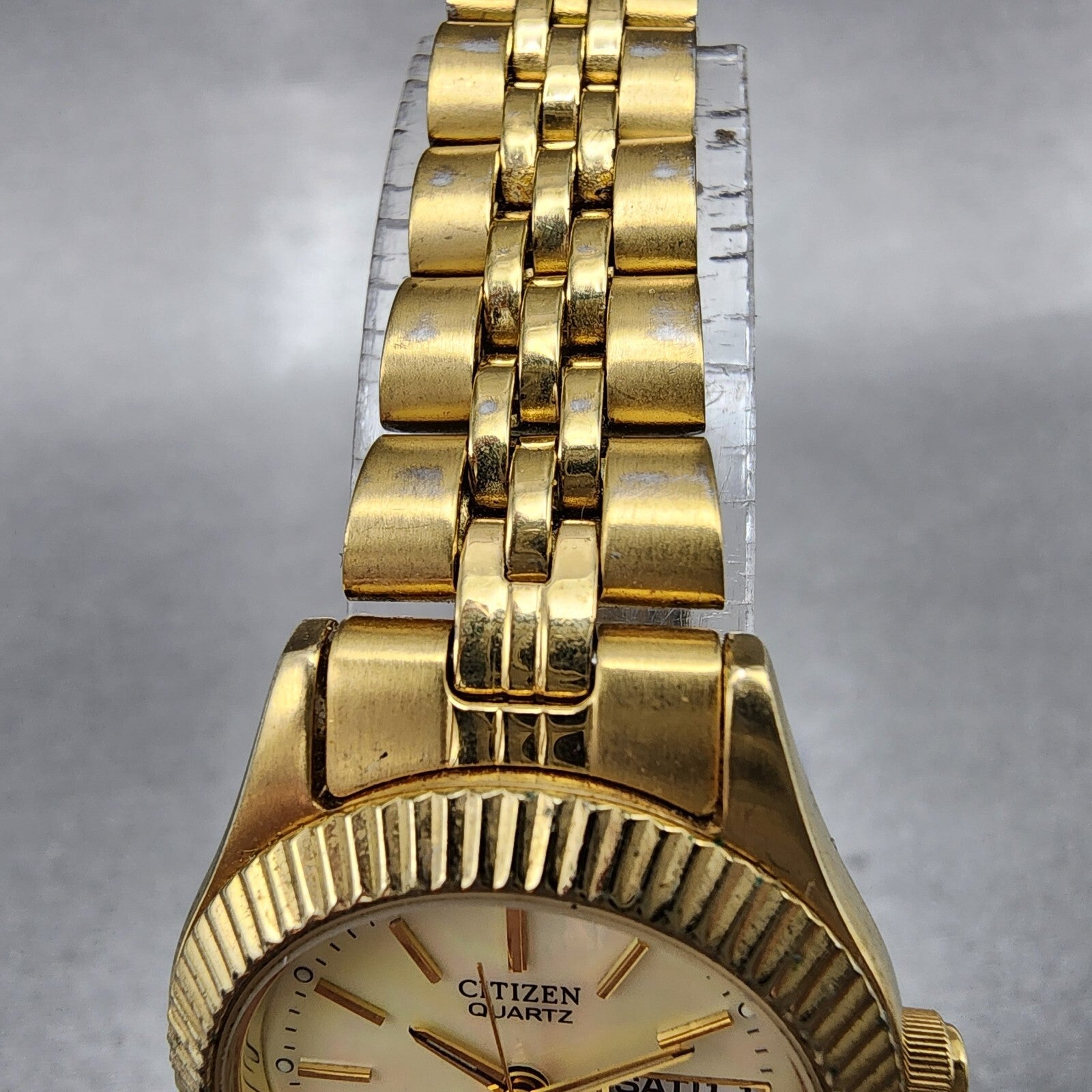 Citizen CQ President Watch Women 26mm MOP Dial Gold Tone Daydate Round New Batt4
